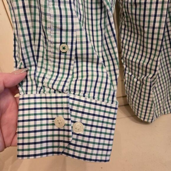 IZOD Plaid Button Doen Green Blue 3XL - Picture 7 of 8